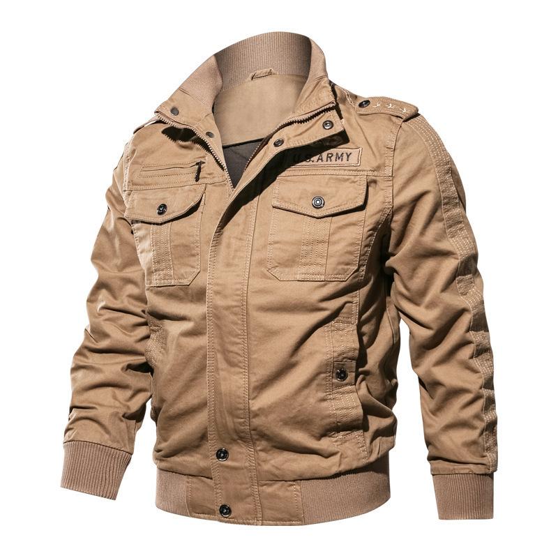 Men's Autumn Jacket Washed Large Size Jacket Cotton Military Jacket Men's