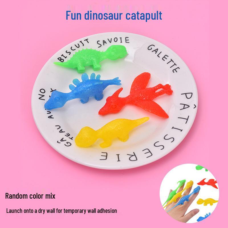 Dinosaur Finger Dart Toy: Launchable Soft Rubber Dinosaur for Stress Relief and Entertainment