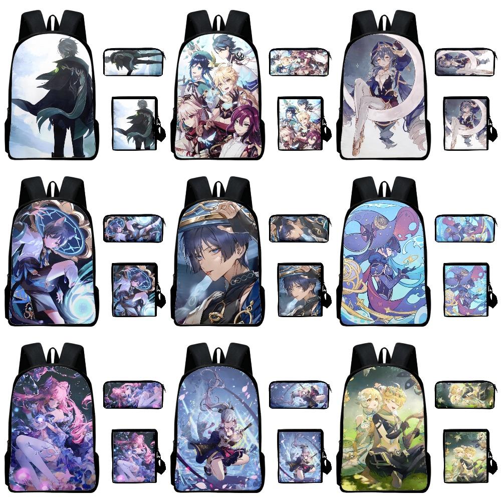 Kaufe 3pcs/kit Backpacks Genshin Impact Children Backpack Joom