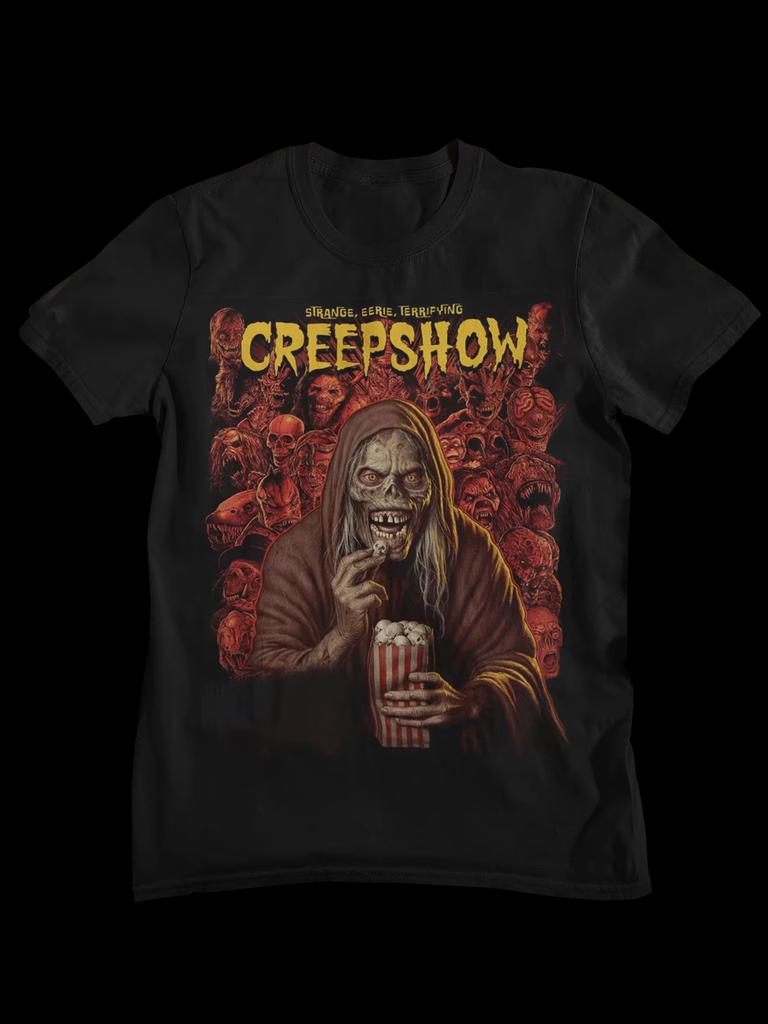 2026 new Retro Horror Collection Movie Poster Pattern T-Shirt - Suitable for both men and women. Casual cotton streetwear top