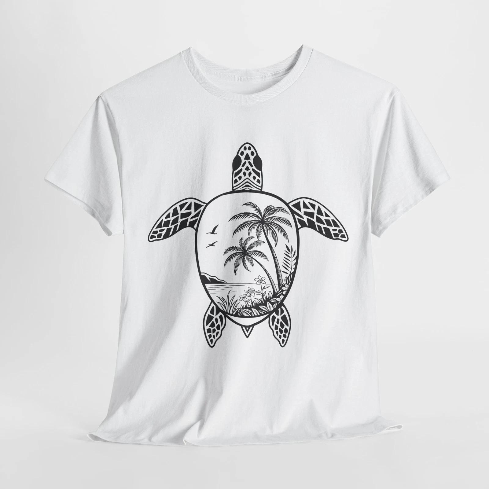 Peaceful Turtle T-Shirt | Sea turtle and tropical beach Shirt 3XL