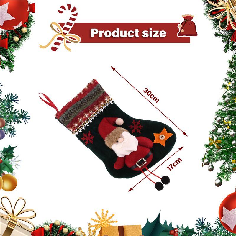 M-Modern-3 Pcs Christmas Stockings Santa Claus Reindeer And Snowman For Xmas Holiday Party Decor
