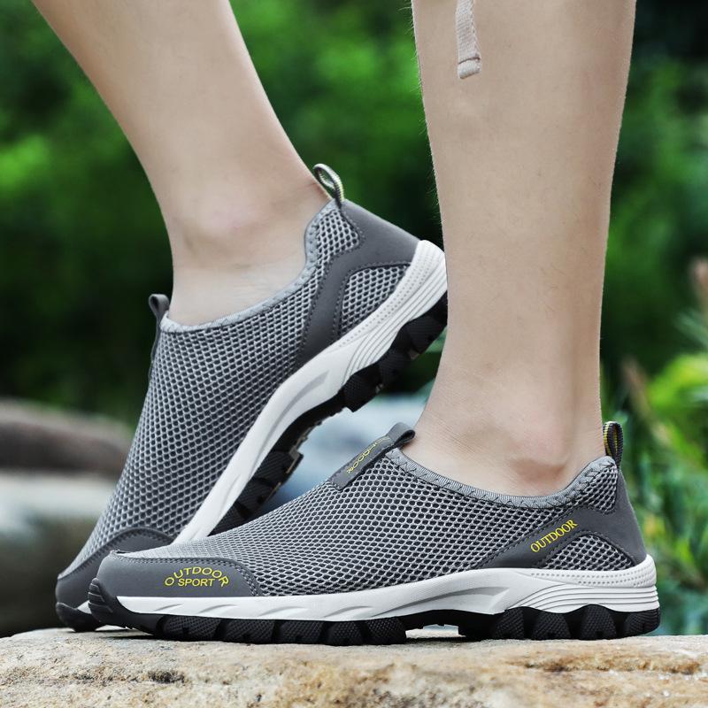 Slip-on Outdoor Sports Climbing Shoes Plus Size Men's Summer Mesh Breathable Leisure Mountaineering Shoes