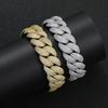 Fashion Hip Hop Jewelry 14K Gold Plated Cuban Bracelet 18mm Wide Bling CZ Iced Out Bubble Cuban Link Bracelet for Men