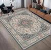 Traditional Oriental Floral Rectangular Area Rug for Bedroom Living Room Non Slip Washable Floor Mat Home Decorative Soft Carpet