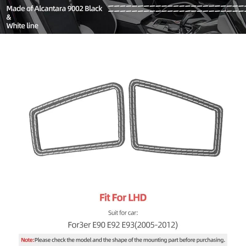 Made of Alcantara For BMW E90 E92 E93 Dashboard Panel Side Air Vent Outlet Trim Stickers 2pcs Car Interior Tuning Accessories