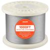 3.2 mm Wire Rope, 304.8 m Length, 316 Stainless Steel Wire Cable with Cutter, 798 kg Breaking Strength, 1 x 19 Strands Construction, Steel Cable for
