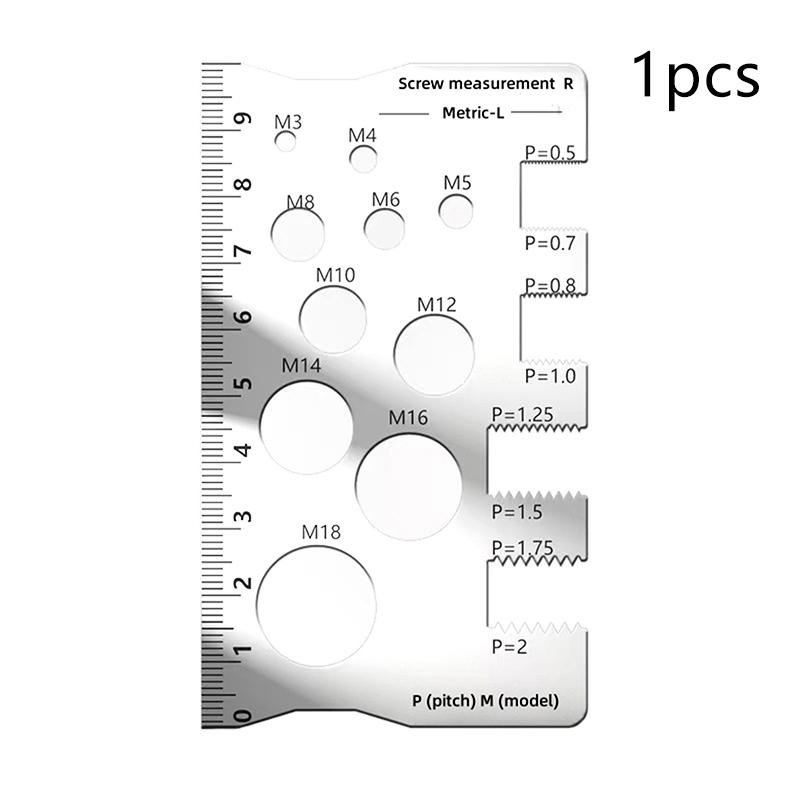 Thread Checker Screw Measurement Ruler Stainless Steel Caliper Metric Gauge Tool For Measuring Screw Pitch Bit Bolt Nut Screw