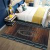 Jack Daniels Whiskey Rug Dark Wood Rivet Frame Logo Print Area Rug Floor Mat