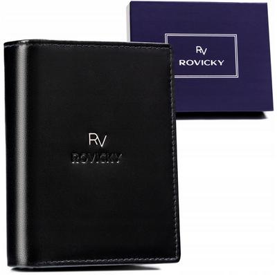 Men's Wallet Equipped with an RFID System Made of Natural Leather - Rovicky