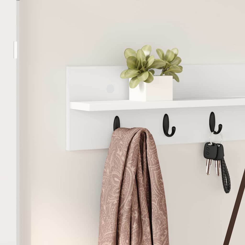 Wall Mounted Nightstand White 100 X 10.5 X 18 Cm Engineered Wood