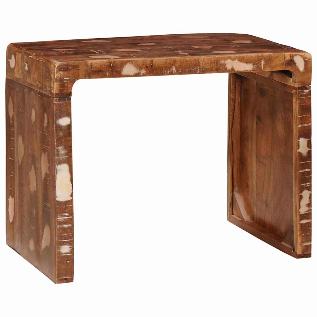 Side Table Brown 60 X 35 X 46 Cm Solid Upcycled Wood