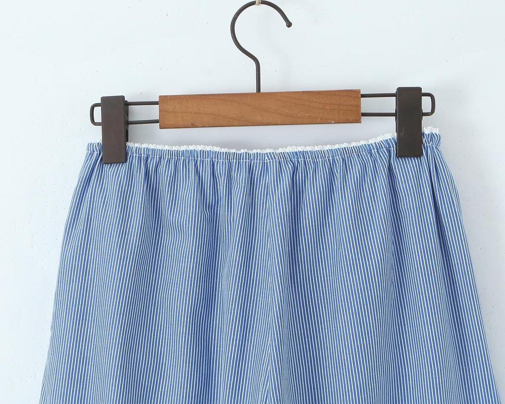 Women's Striped Casual Set: Relaxed Fit Long-Sleeved Shirt, Camisole, and Wide-Leg Pants (Long/Short Options)