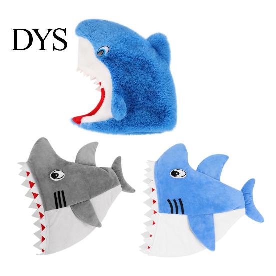 Gorro de Tiburón Amigable con la Piel para Máscara de Sombrero Familiar Adultos/Niños, Divertido Gorro de Felpa, Gorro Versátil Disfraz de Carnaval Fiestas Temáticas de Halloween Atrezzo para Fotos