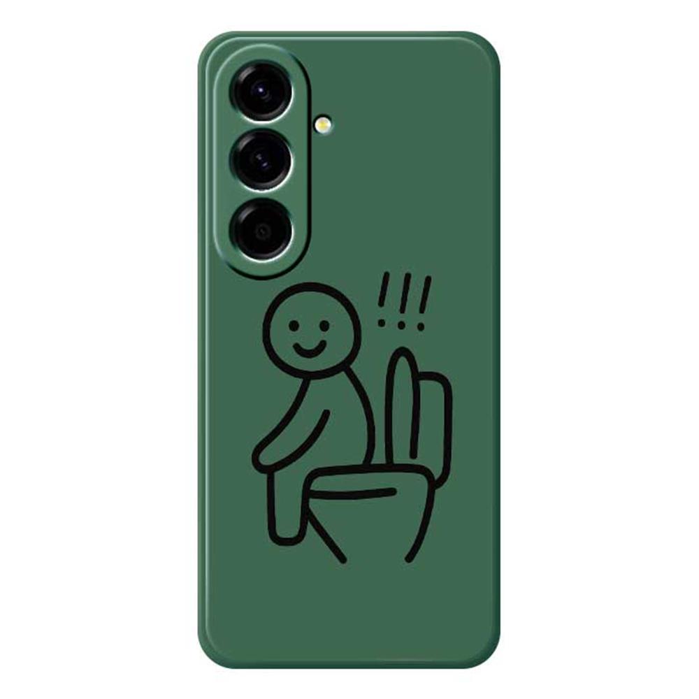 For Samsung Galaxy A56 5G Case Stickman Toilet Pattern Printing Straight Edge TPU Phone Back Cover
