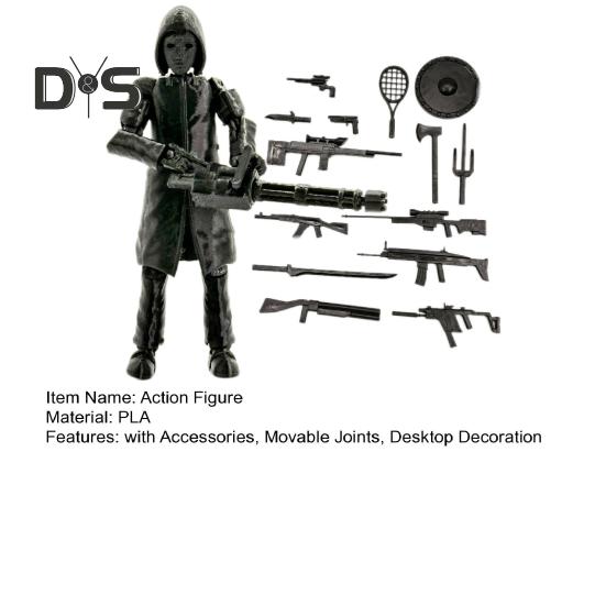 3D-gedruckte Roboter-Actionfigur mit Zubehör, bewegliche Gelenke, TV-Drama-Charaktermodell, Spielzeug, artikulierte Dummy-Figur, Dekoration für Zuhause und Büro