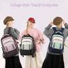 Fashion Contrasting Color Junior High School Girl Schoolbags Widened Reinforced Shoulder Strap Teenager Backpack Lightweight Large Capacity Book Bag