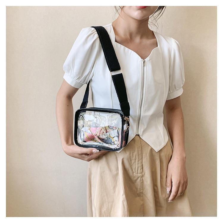 Transparent Jelly PVC Shoulder Bag Fashionable Crossbody Phone Purse CLE