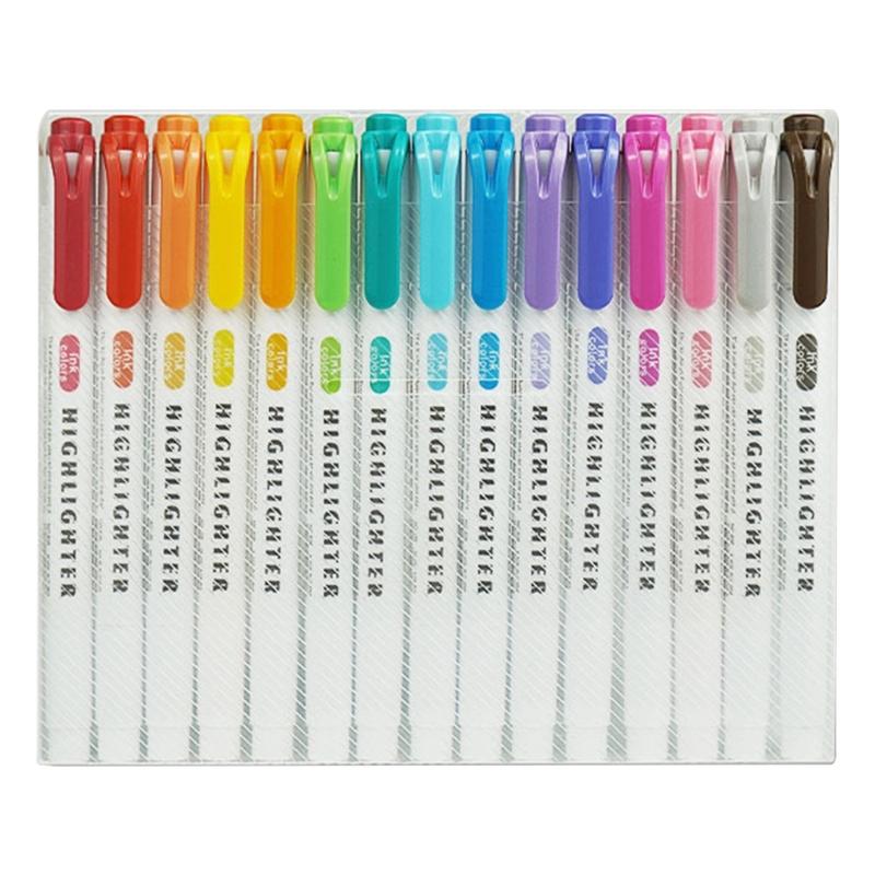 

15/25Pcs Double End Highlighter Quick Drying Double Tip Highlighter Pen for Scrapbooking Calendar Journal Card Making