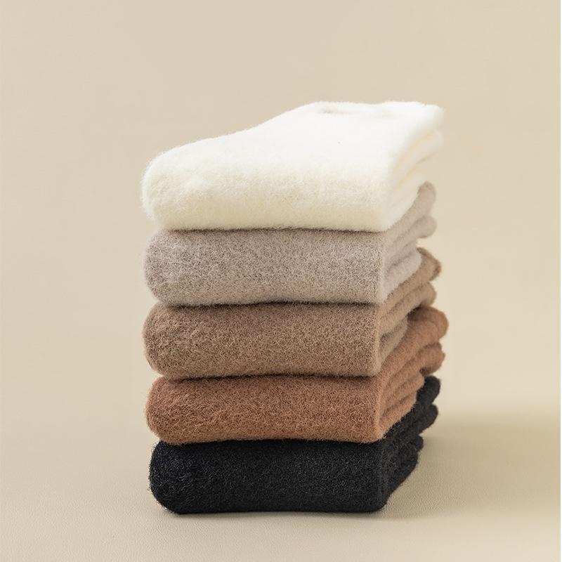 1/5 Pairs Cozy Hairy Mink Cute Capybara Mid-Calf Socks Women Autumn Winter Thicken Warmer Socks Sleep Floor Home Fluffy Sockings