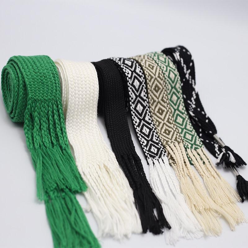 1pcs Cotton Waistband Sweatpants Drawstring Strap Solid Color Braided Rope Hoodies Band DIY Sewing Accessories