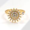 Sunflower Crystal Anti Stress Anxiety Ring Fidget Spinner Rings Adjustable for Women Metal Sakura Rotating Rings Anillos Mujer