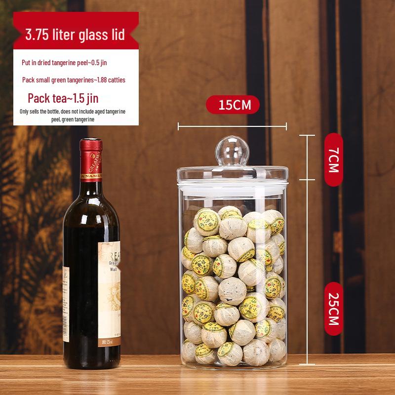 Large Glass Food-Grade Storage Jar for Dried Tangerine Peel and Tea Sealed for Freshness