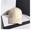 Trendiger Kleiner Blumen Damen Sonnenhut Strassstein-Dekoration Elegante Schirmmütze Verstellbare Baseballkappe Outdoor Sport