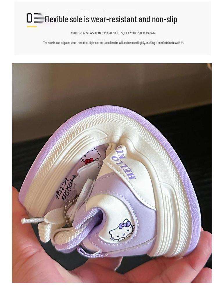 Stylische lässige Skate-Schuhe für Mädchen mit Katzenmotiv für Frühling 2026 - Perfekt für Grund- und Mittelschüler