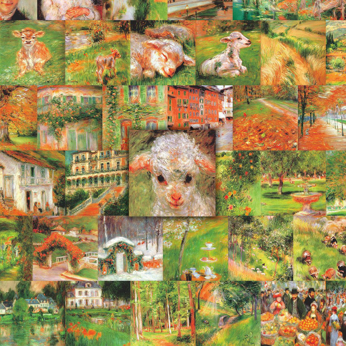 60 Renoir Impressionist Oil Painting Stickers - Retro Pastoral Animal Designs for DIY Decoration Y12-010