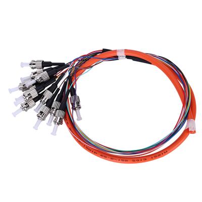 Cabo de fibra óptica pigtail 12 núcleos multimodo St UPC MM0.9 para sistema de comunicação de redes