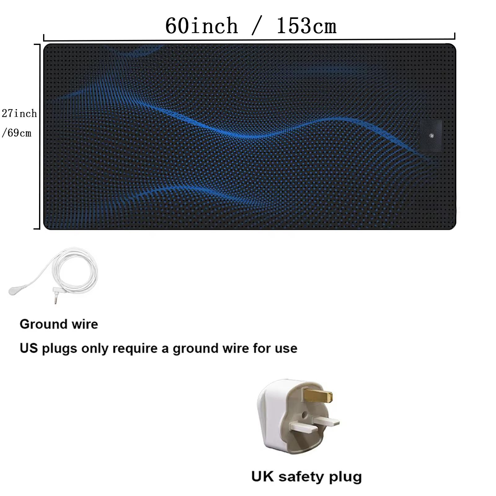 

Заземляющий коврик 27×60 с заземляющим проводом, улучшает сон, стимулирует кровообращение, уравновешивает энергию, снимает боль для хорошего самочувствия UK Plug чёрный