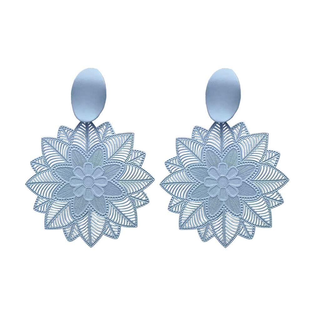 Vintage Earring Petals Shape Hollow Pattern Earrings Colorful Easy Matching Earrings for Women