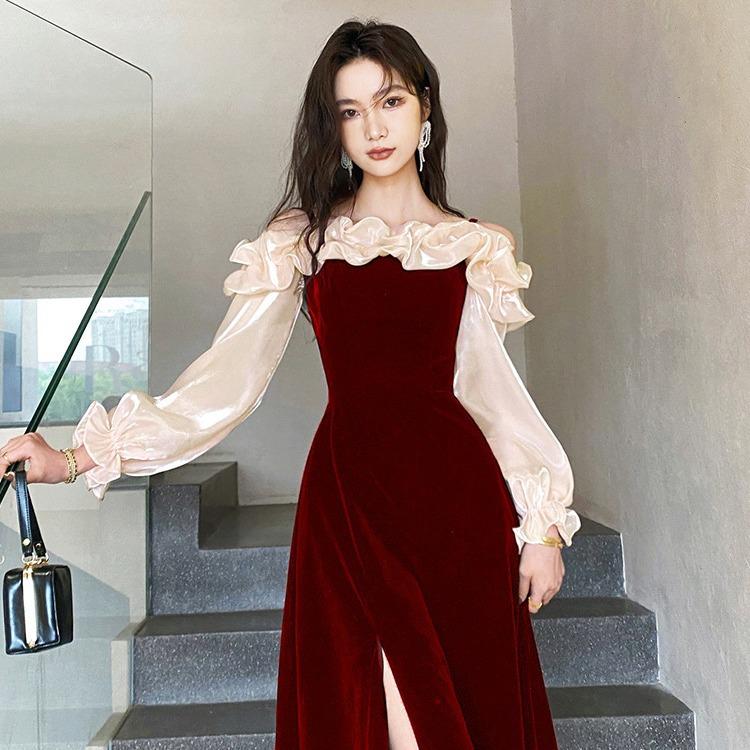 Toast Dress Bride New Wedding Banquet Temperament Red Evening Dress Dress High-end Light Luxury High-end Engagement
