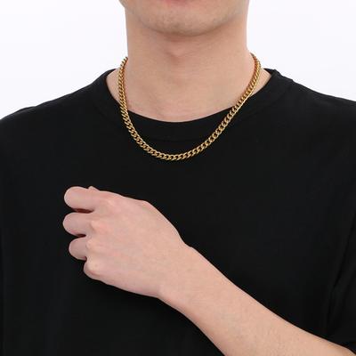 Thin Cable Chain Necklace for Men and Women, Silver Gold Black Hip Hop Jewelry