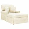 Cream Cord Fabric 3 Piece Rocking Chaise Lounge with Cushions