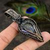 Russian Charoite, Moonstone Copper Wire Wrap Jewelry Pendant 2.76" i2f42