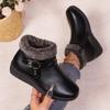 Casual Short Boots Winter Autumn and Winter Non-slip Warm Medium Velvet Leather Shoes Cotton Shoes Winter Women's Shoes