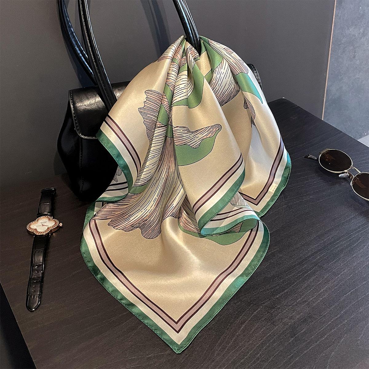 

New Wraps 100% Real Silk Scarf Square Hijab Headband Scarves Shawl Women Ladies Foulard Natural Pashmina Fashion Bandana 53x53cm