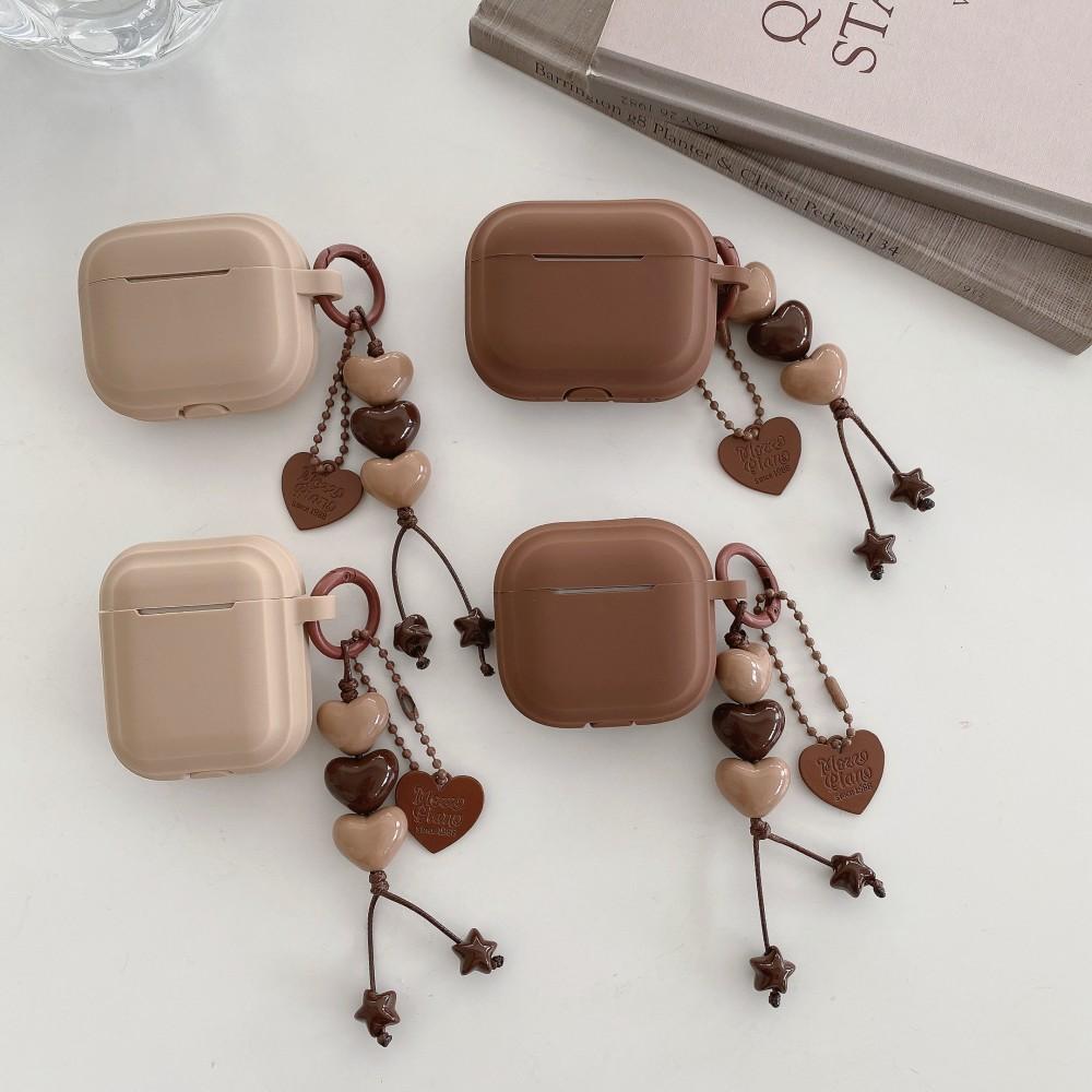 For Airpods 4 Case Solid Liquid Silicone Soft Earphone Protective Cover for Airpod Pro 2 1 3 Cases Love Charm Pendant New