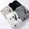 Men's Graffiti Print Semi-High Neck Thick Sweater Knitwear
