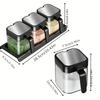 3pcs Glass Spice Jars with Spoon 10oz Glass Jars Spice Jar Set Seasoning Jars Organizer Storage Bottles for Spice Rack