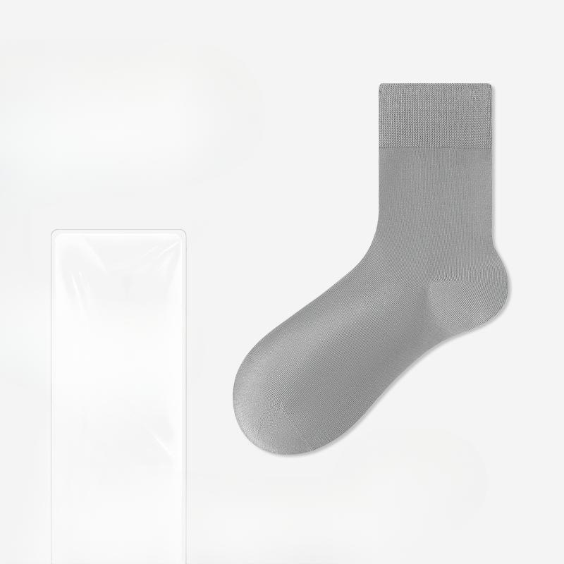 Men's Spring and Autumn Business Pure Color Cotton Deodorant Sweat Absorption Breathable Boneless Tube Socks