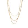 18K Gold Triple-Layer Stainless Steel Necklace - European & American Trendy Design for Women