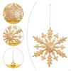 6 Pieces Christmas Glittering Snowflake Ornaments 12x10.5cm Multipurpose for DIY Craft Projects PP