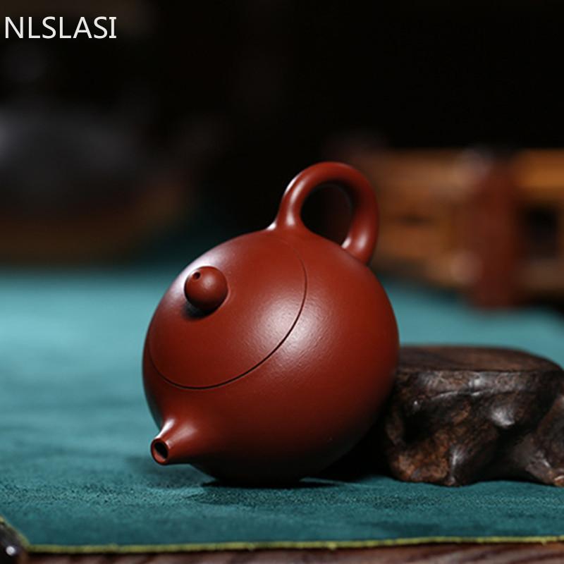 90 ml Yixing lila lera tekannor Autentiska Dahongpao Xishi tekanna Kulhål Filter Vattenkokare Handgjord Boutique Zisha teset