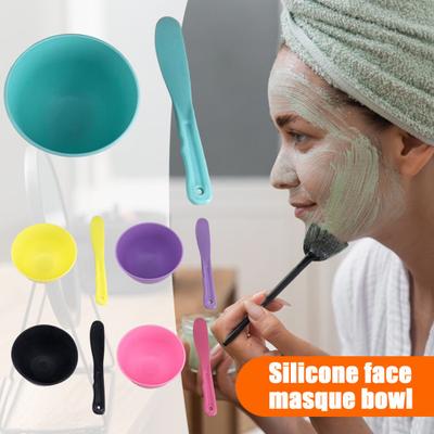 2 Pezzi Ciotola per Mescolare Fango Facciale in Silicone con Bastoncini Kit Strumenti per Mescolare Argilla Facciale Fai-da-te per Donne Salone di Bellezza Professionale per la Cura della Pelle