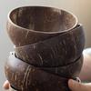 12-15cm  Natural Coconut Bowl Set Wooden Salad Ramen Bowl Coconut Wood Spoon Set Coco Smoothie Kitchen Tableware Coconut Bowl