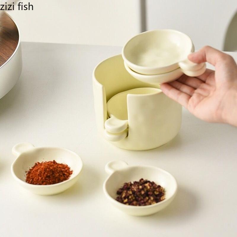 Ceramic Dipping Dish Hot Pot Seasoning Dish Sets Condiment Dishes Snack Plate Fruit Bowl Tasting Plate Sauce Tray Dessert Plates