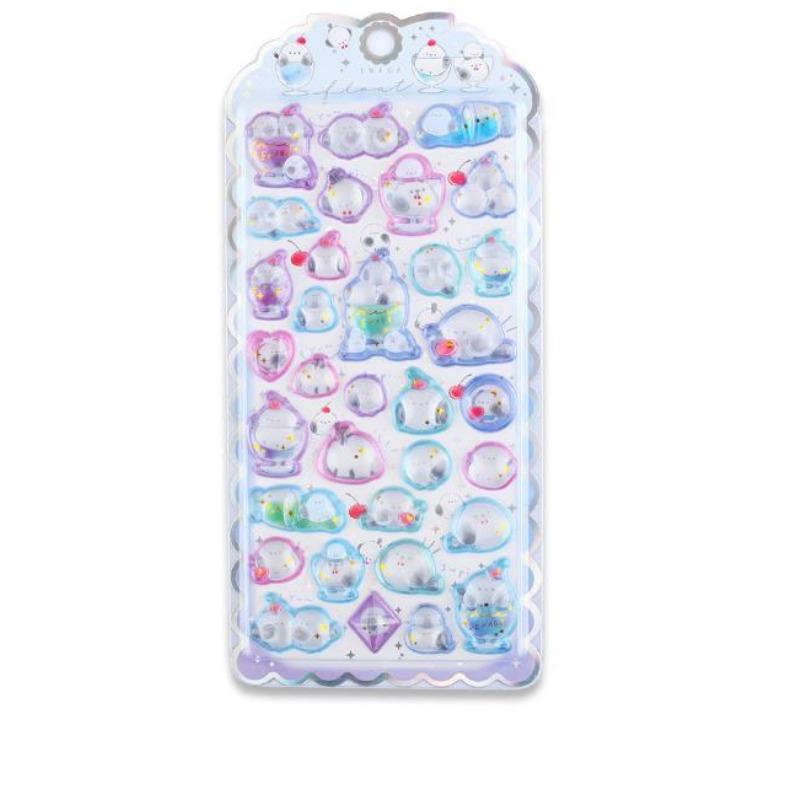 2025 Adorable cartoon sweet cat unicorn 3D embossed sticker scrapbook DIY diary handbook decoration sticker Long Lasting